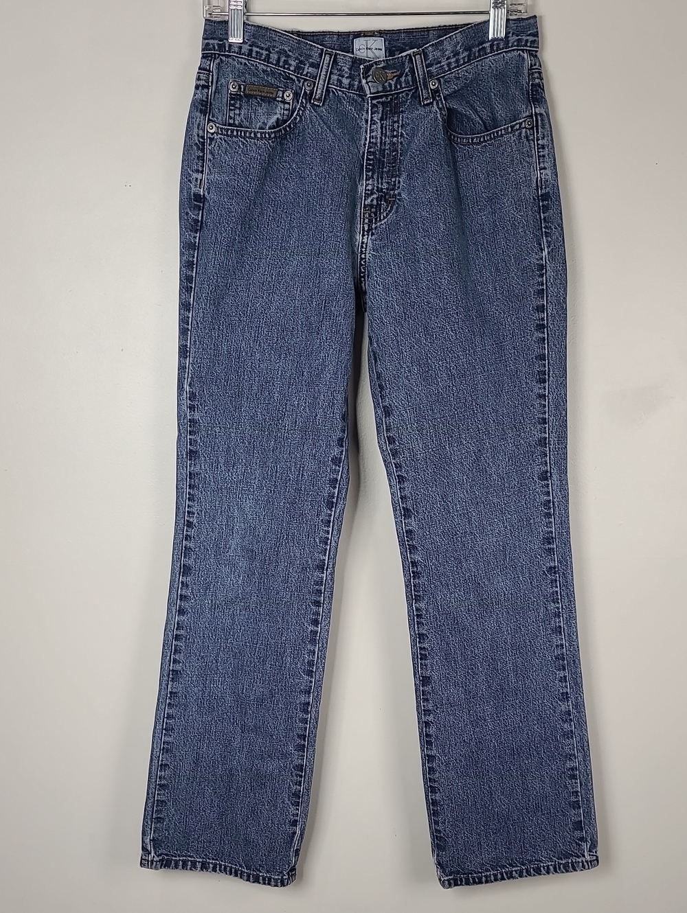 RARE Calvin Klein CK 412 Calvin Boot Doublestone Classic Mid-Rise Blue Jeans 6 - Picture 4 of 14